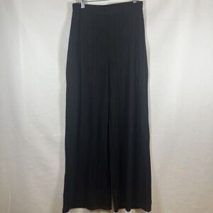 Hunter & Brown Pants Women's Med. Black Wide Leg High Rise Pull On Stretch